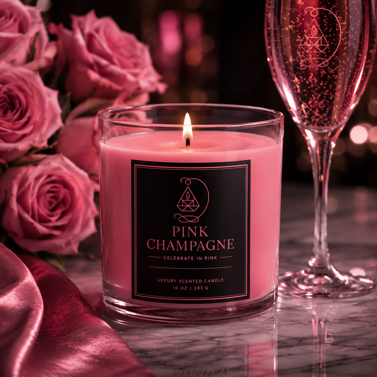 Pink Champagne Luxury Scented Candle – 10 oz