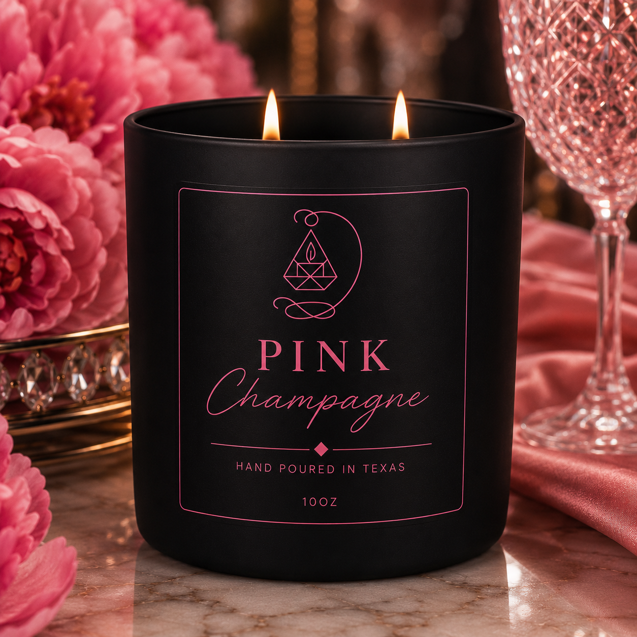 Pink Champagne Luxury Scented Candle – 10 oz